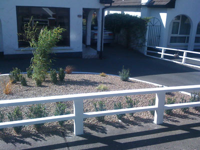 white fence after