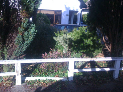 white fence before
